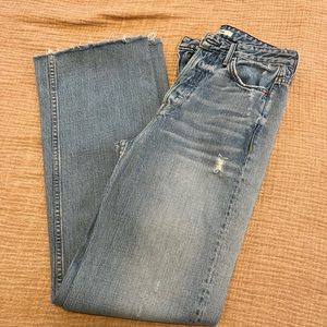 Grlfrnd jeans gently used! Size 4 - some distressing, button closure